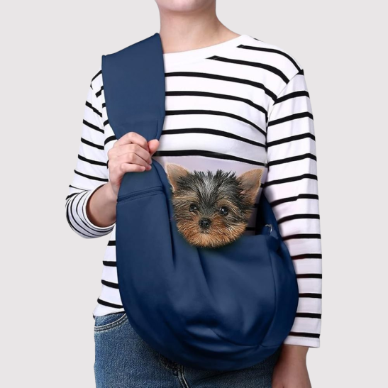 Small Dog Sling Carrier With Zipper Pocket And Adjustable Strap